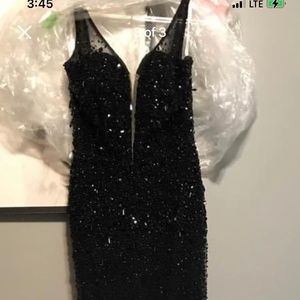Oestrich feather formal dress